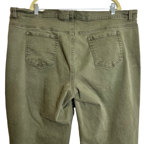 Gloria Vanderbilt Womens Amanda Jeans 24W Short Olive Green Straight Leg - Picture 4 of 7